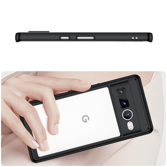 Θήκη για Google Pixel 7 Pro 5G, Fusion Hybrid, με προστασία κάμερας, διαφανής / μαύρη