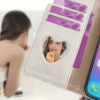 θήκη Wallet Zipper Pocket flip για το Honor Magic 6 Lite 5G, Wallet Zipper Pocket, με καθρέφτη, λευκή