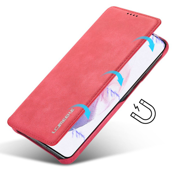 Θήκη με πτερύγιο για Samsung Galaxy S22+ Plus 5G, LC.IMEEKE, κόκκινη