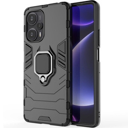 Θήκη για Poco F5 5G, Kickstand Ring, μαύρη