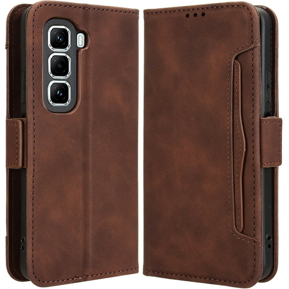 Θήκη με πτερύγιο για Infinix Hot 50 Pro 4G, Card Slot, καφέ