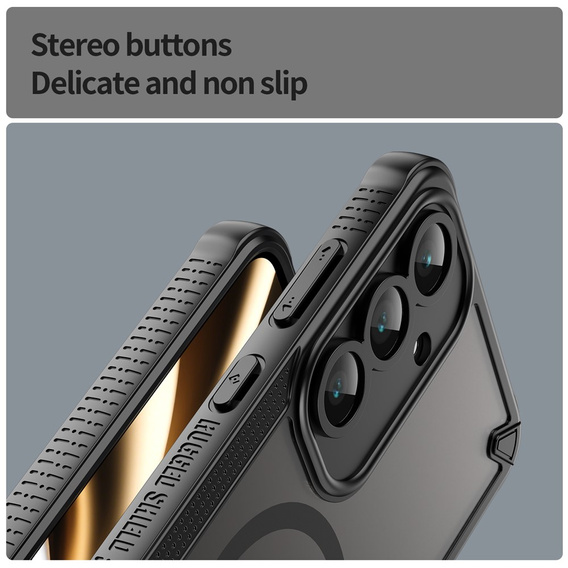 Θωρακισμένη θήκη για Samsung Galaxy S25 FE, για MagSafe, μαύρο ματ