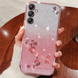 Θήκη για Samsung Galaxy S24+ Plus, Glitter Flower, ροζ rose gold
