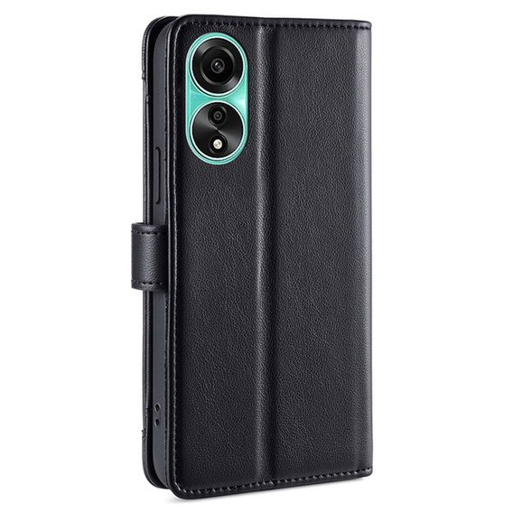 Θήκη με πτερύγιο για Oppo A78 4G, Wallet Zipper Pocket, μαύρη