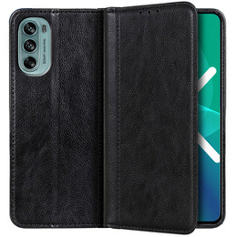θήκη με πτερύγιο για Motorola Moto G62 5G, Split Leather, μαύρη