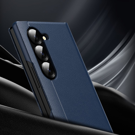 Αναδιπλούμενη θήκη για Samsung Z Fold6 5G, Smart View Wallet, σκούρο μπλε
