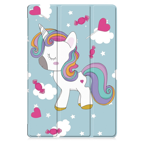 Θήκη για Samsung Galaxy Tab S10 Lite / S10 FE / S9 FE, με πτερύγιο, unicorn