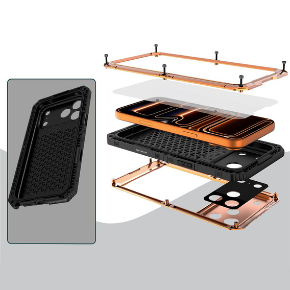 Αδιάβροχη θήκη IP68 για iPhone 17 Pro, πορτοκαλί