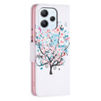 Θήκη με πτερύγιο για Xiaomi Redmi 12 4G, Wallet, colorful tree, λευκή