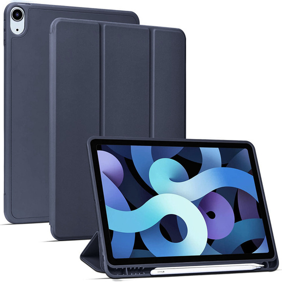 Θήκη για iPad 10.9 2022 10 Gen, Smart Pencil, με υποδοχή γραφίδας, σκούρο μπλε