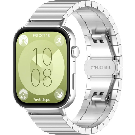 Ατσάλινο βραχιόλι για Huawei Watch Fit 4 / 4 Pro / 3, Ασημί