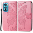 Θήκη με πτερύγιο για Motorola Edge 30, Butterfly, ροζ