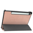 Θήκη για Samsung Galaxy Tab S9 FE, τρίπτυχη, ροζ rose gold 