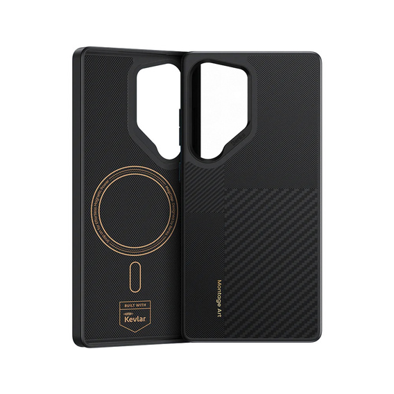 θήκη BENKS Kevlar για Samsung Galaxy S25 Ultra, για MagSafe, Carbon Fiber, μαύρη