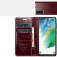 θήκη CASEME για Samsung Galaxy S21 FE, Waxy Textured, κόκκινη