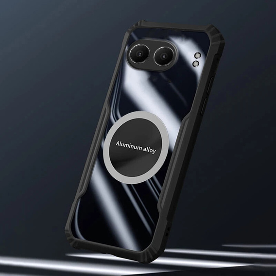 Θήκη για OnePlus Nord 4, με μαγνητική πλάκα, διαφανής / μαύρη