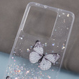 Θήκη για Xiaomi 13T / 13T Pro / Redmi K60 Ultra, Glitter Butterfly, λευκή