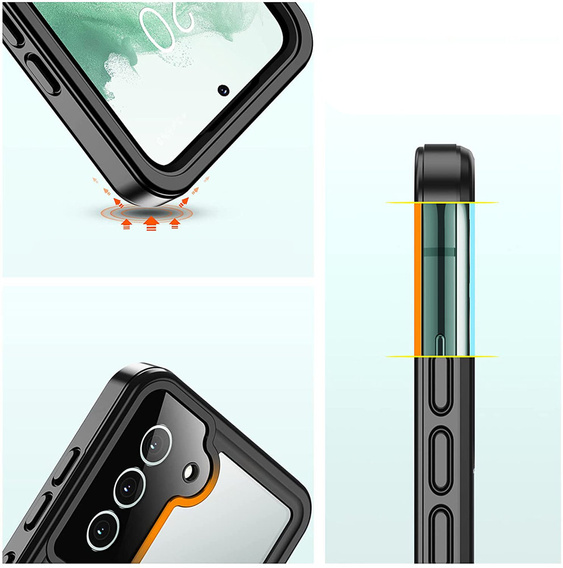 Αδιάβροχη θήκη IP68 για το Samsung Galaxy S22, μαύρη