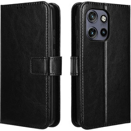Θήκη με πτερύγιο για Motorola Edge 50 Neo / Motorola ThinkPhone 25, Crazy Horse Wallet, μαύρη