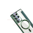 Θήκη με πτερύγιο για Samsung Galaxy S22 Ultra 5G, RFID Wallet MagSafe CamShield, πράσινη