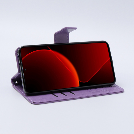Θήκη με πτερύγιο για Xiaomi 13T / 13T Pro, Butterfly, μωβ