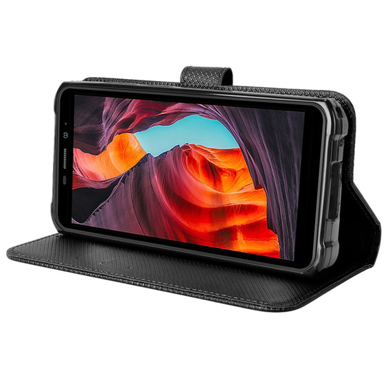 Θήκη με πτερύγιο για Ulefone Armor X10 / X10 Pro, Wallet Smart Magnet Case, μαύρη