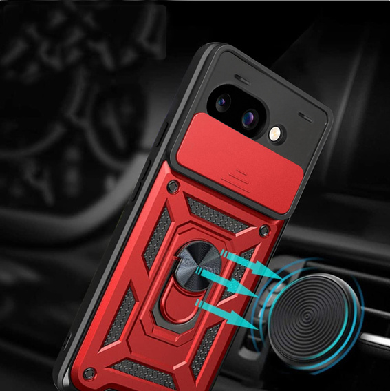 Θήκη για Google Pixel 9A, CamShield Slide, κόκκινη