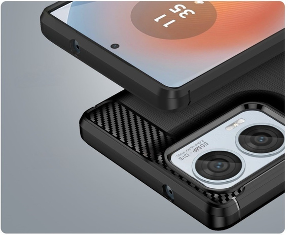 Θήκη για Motorola Edge 50 Fusion 5G, Carbon, μαύρη
