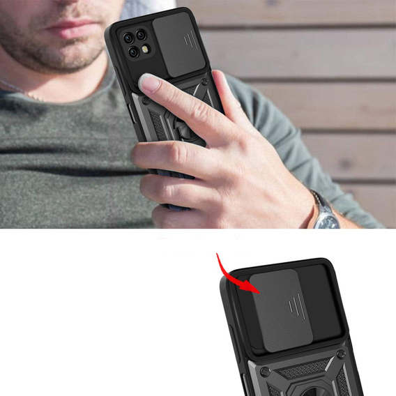 Θήκη για Realme C21, CamShield Slide, μαύρο
