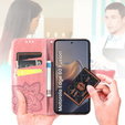 Θήκη με πτερύγιο για Motorola Edge 60 / 60 Fusion, Butterfly, ροζ rose gold