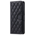 θήκη πτερύγιο για Samsung Galaxy S25 FE, Rhombus Crossbody Leather, μαύρη