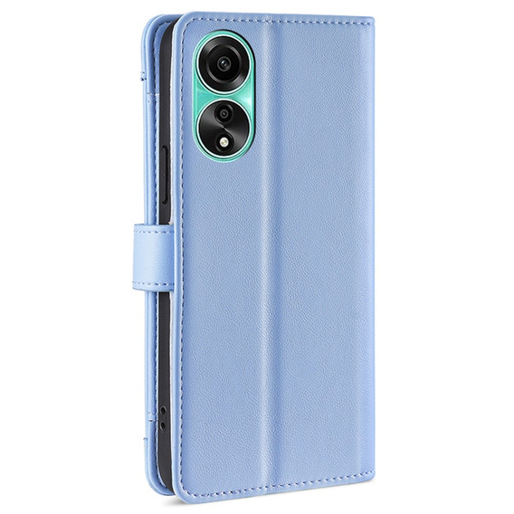 Θήκη με πτερύγιο για Oppo A78 4G, Wallet Zipper Pocket, μπλε