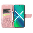 Θήκη με πτερύγιο για Oppo A78 5G, Butterfly, ροζ rose gold