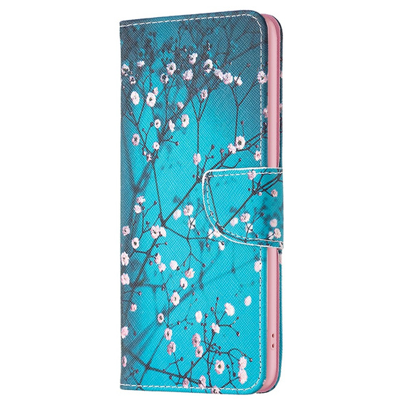Θήκη με πτερύγιο για Samsung Galaxy M34, Wallet, Sakura, μπλε