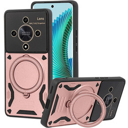 Θωρακισμένη θήκη για Honor Magic 6 Lite 5G, Magnetic Ring, ροζ