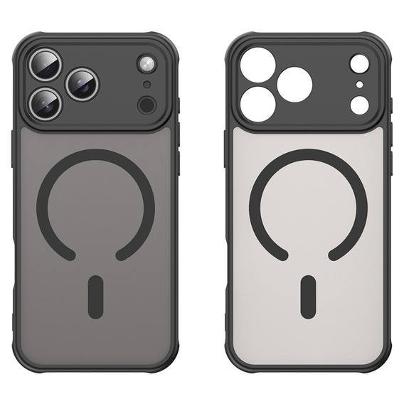 Ματ θήκη για iPhone 17 Pro Max, για MagSafe, με προστασία κάμερας, μαύρο