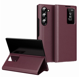 Αναδιπλούμενη θήκη για Samsung Z Fold6 5G, Smart View Wallet, μπορντό