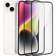 2x Μετριασμένο γυαλί για iPhone 14 Plus, ERBORD 3D πλήρης οθόνη