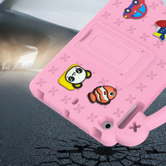 Παιδική θήκη για iPad mini 7.9" 2019/2015/2014/2013/2012 (5/4/3/2/1 gen.), Cute Patterns, με βάση, ροζ