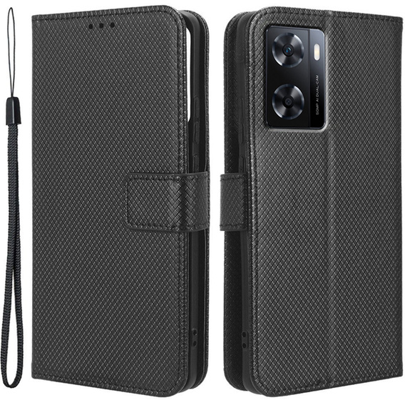 Θήκη με πτερύγιο για Oppo A57 4G/5G, Wallet Smart Magnet, μαύρη