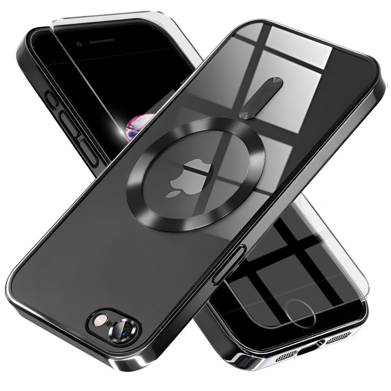 Θήκη για iPhone 7 Plus / 8 Plus, Electro MagSafe, μαύρη + Γυαλί για την οθόνη
