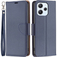 Θήκη με πτερύγιο για Xiaomi Redmi 12 4G, Wallet Litchi Magnet, σκούρο μπλε