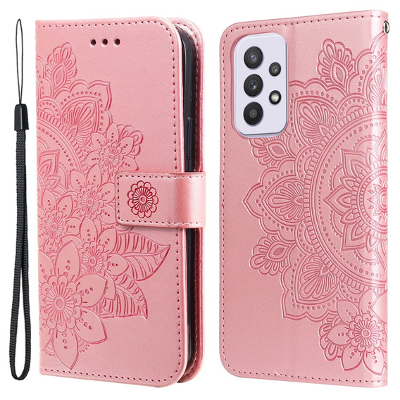 Θήκη με πτερύγιο για Samsung Galaxy A33 5G, Mandala Flower, ροζ rose gold