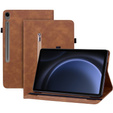 θήκη για το Samsung Galaxy Tab S10 Lite / S10 FE / S9 FE, Wallet Pen Slot, καφέ