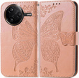 Θήκη με πτερύγιο για Xiaomi Poco F7 Ultra, Butterfly, ροζ rose gold