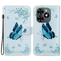 Θήκη με πτερύγιο για Infinix Hot 40i, Wallet, Butterfly flower