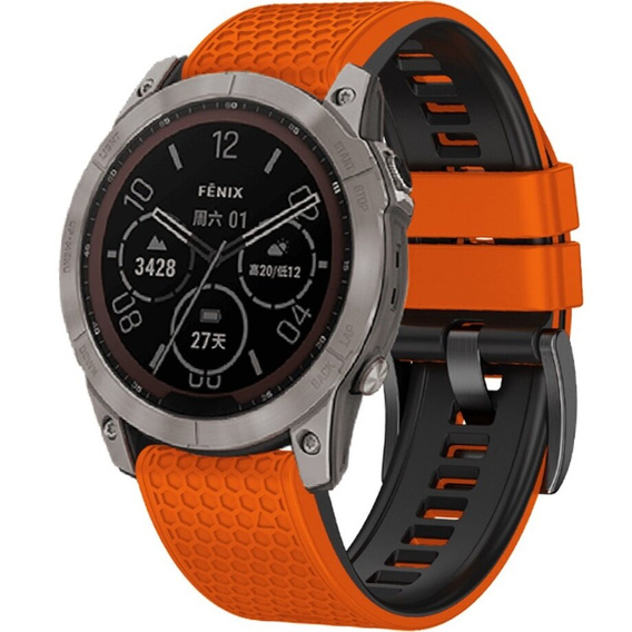 Λουράκι σιλικόνης για Garmin Fenix 7 / Forerunner 965 / 955 / 945 / 935, πορτοκαλί  / Μαύρο 