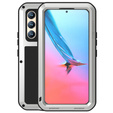 Love Mei Θήκη για Samsung Galaxy S22, armored with glass, ασημένια