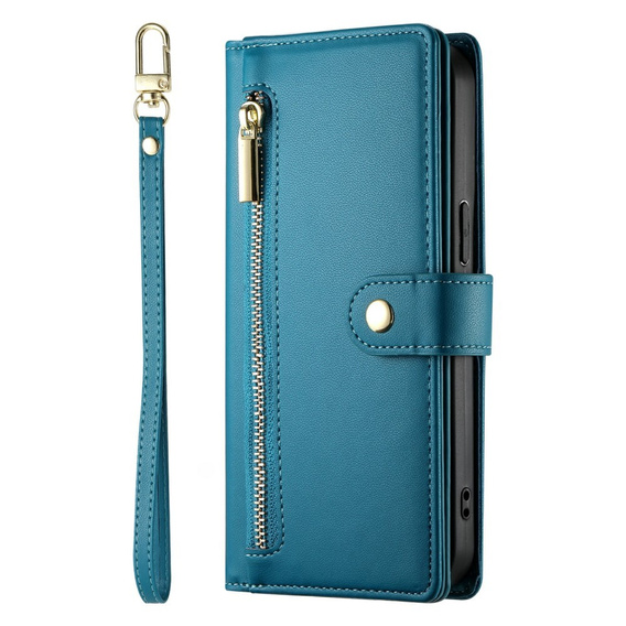 Θήκη με πτερύγιο για Samsung Galaxy A56 5G, Wallet Zipper Pocket, μπλε