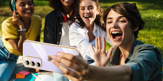 Η θήκη για το Samsung Galaxy A36, Electro heart, μωβ + γυαλί 9H